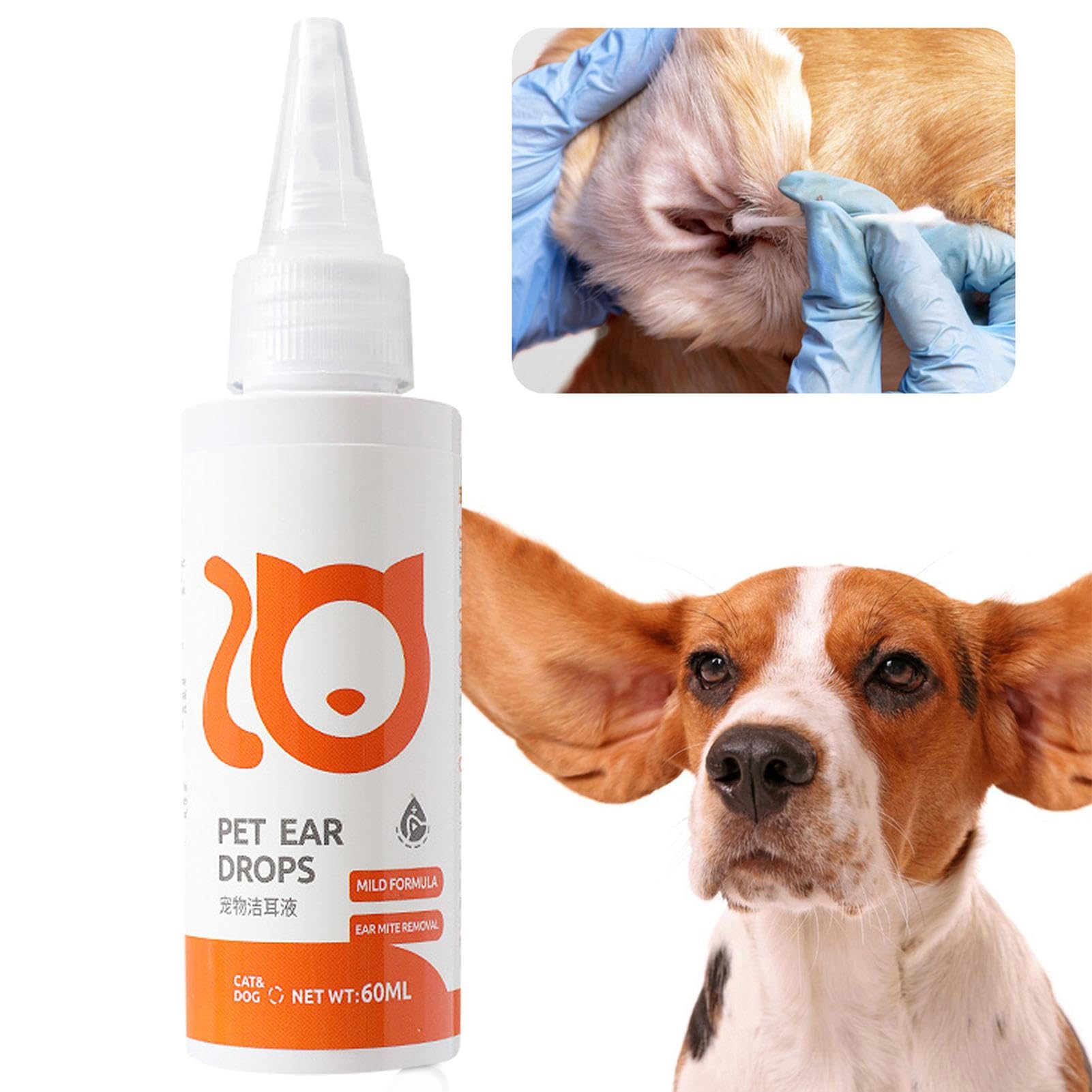 Amazon | ペットの耳掃除ドロップ 60ml 犬 猫 ペット イヤークリーナー